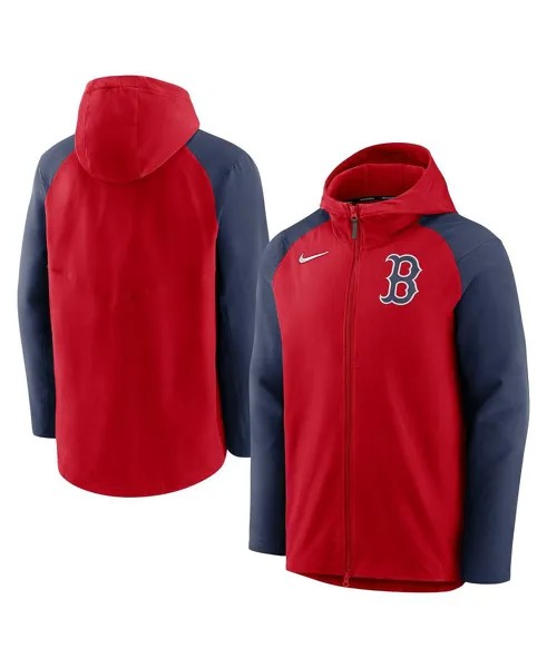 Мужская красная, темно-синяя худи с молнией во всю длину Boston Red Sox Authentic Collection Performance реглан Nike