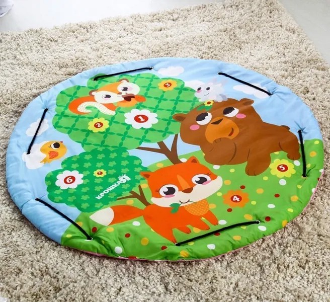 Игровой коврик Крошка Я сумка для игрушек Зверята 100 см