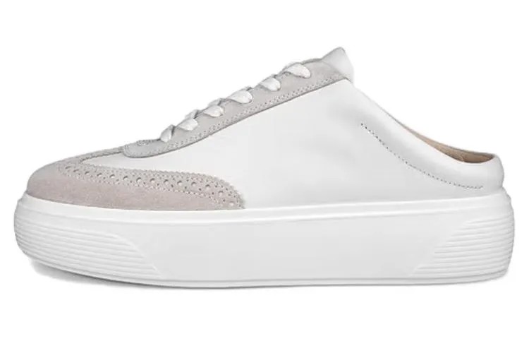 Кроссовки ecco Skateboarding Shoes Women's Low-top White/Gray, белый/серый