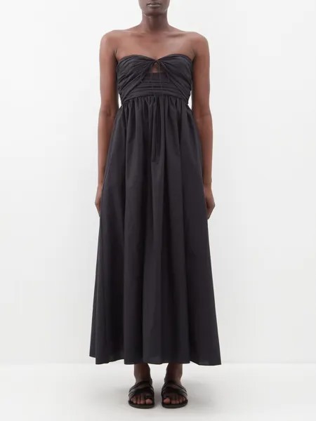 Платье из органического хлопка с вырезами Matteau, черный