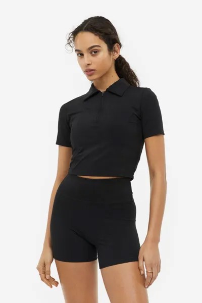 Спортивные шорты с высокой талией H&M, черный