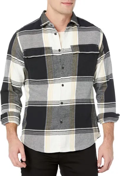 Куртка Stadium Shirt Jacket in Brushed Flannel Good Man Brand, цвет Egret Large Plaid