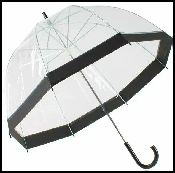 Зонт унисекс ANGEL 4211 прозрачный с черным