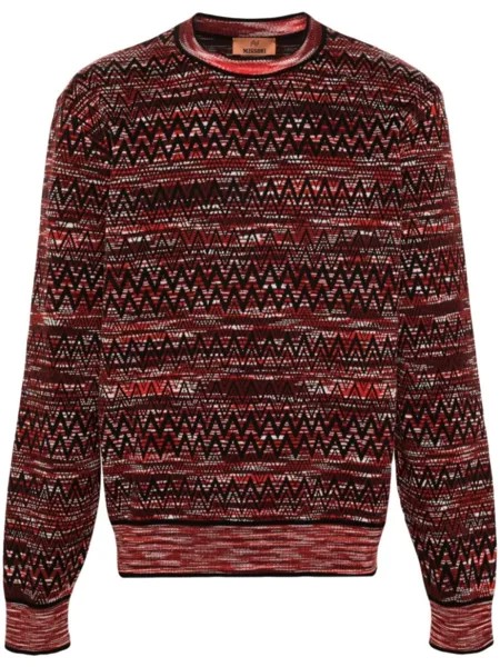 Missoni джемпер с узором зигзаг, красный