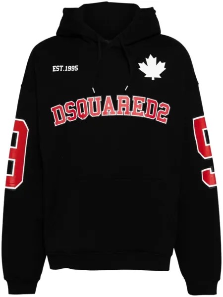 Хлопковое худи с логотипом Dsquared2, черный