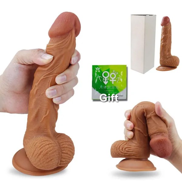 Кожа чувство Реалистичный Дильдо Мягкий Силиконовый Огромный пенис с Всасывания Кубок трусики Strapon Секс игрушки для женщины