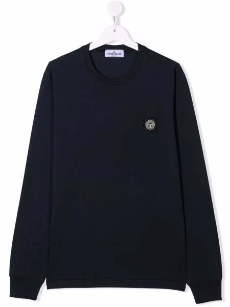 Stone Island Junior толстовка с нашивкой-логотипом