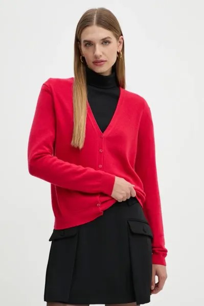 Шерстяной кардиган United Colors of Benetton, розовый