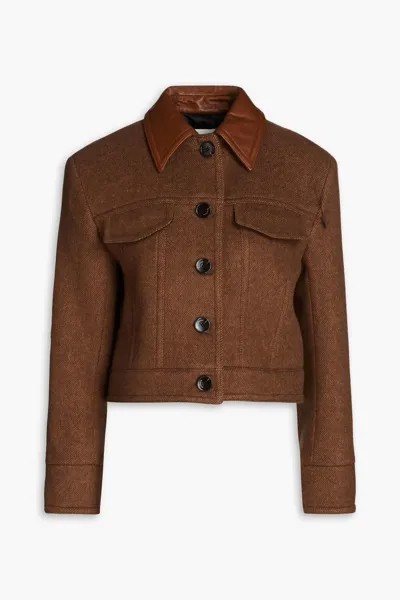Укороченная куртка King из твила Sandro, коричневый