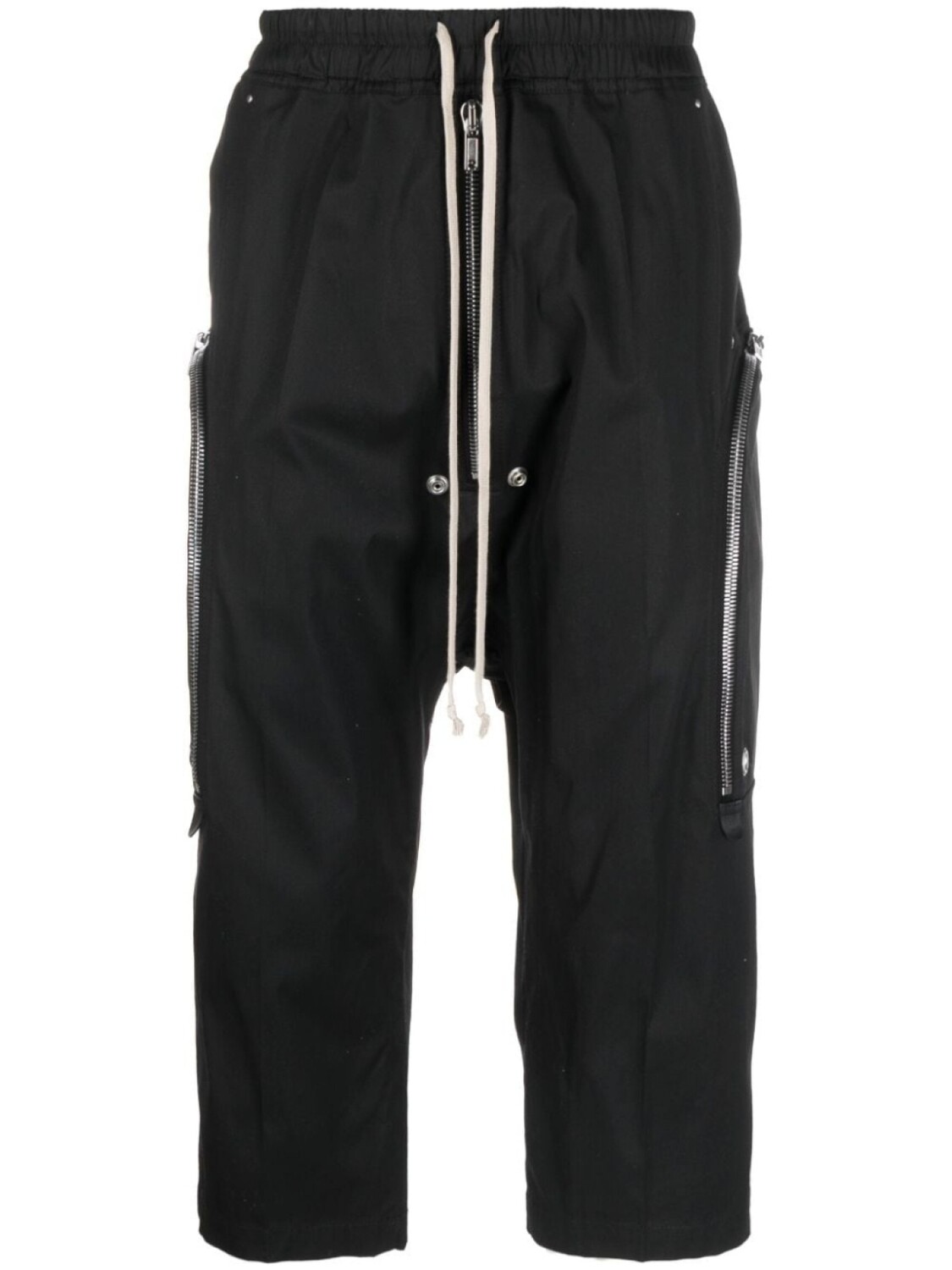 Rick Owens брюки с кулиской и низким шаговым швом, черный