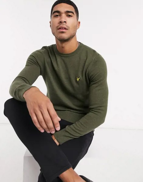 Хлопковый джемпер с добавлением мериносовой шерсти Lyle & Scott-Зеленый