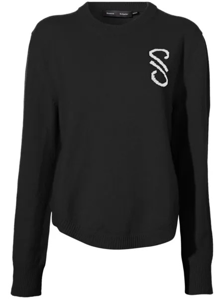 Proenza Schouler джемпер с жаккардовым узором и логотипом Harrison, черный