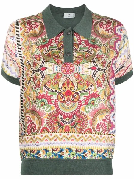 ETRO paisley print polo top