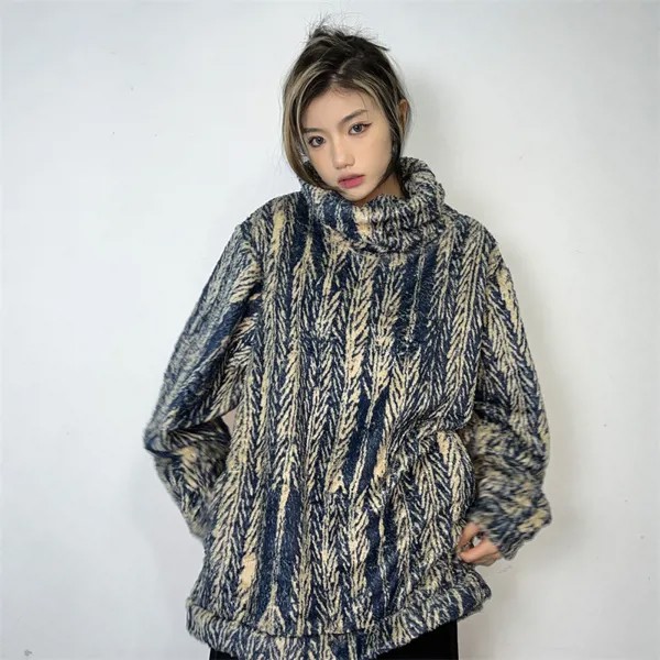 Пуловер KAPITAL Hirata в стиле Hohiro с высоким воротником, кашемировые толстовки для мужчин и женщин, утепленные винтажные свитшоты для пар