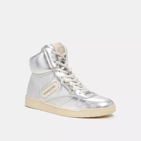 Высокие кеды Coach Outlet C202, серебро