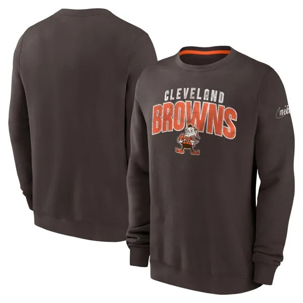 Мужской коричневый пуловер Cleveland Browns Rewind Club свитшот Nike