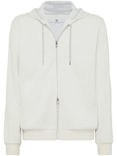 Brunello Cucinelli худи на молнии, белый