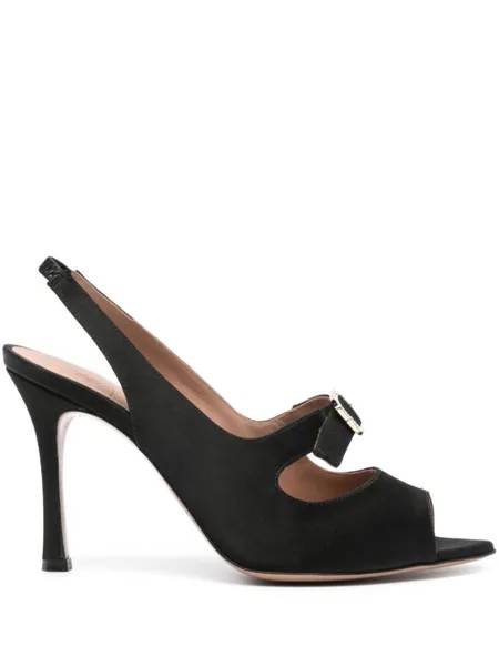 Босоножки Celeste 90мм с пряжкой из кристаллов Malone Souliers, черный
