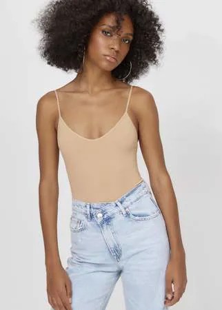 Stradivarius Бесшовное Боди Цвет Камня L