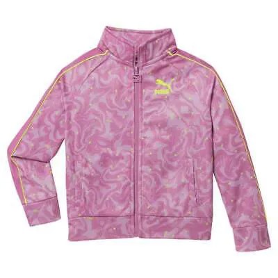 Puma Space Glam Pack Tricot Full Zip Track Jacket Молодежные девушки Purple Casual Athl
