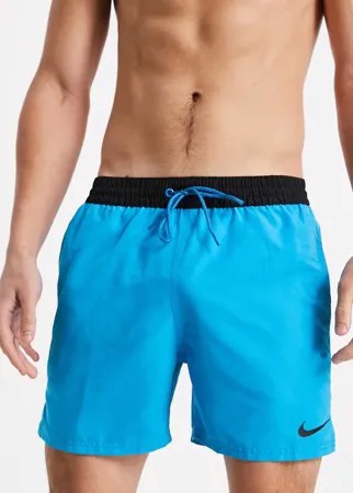 Синие волейбольные шорты длиной 5 дюймов с лентой с логотипом-галочкой Nike Swimming Digi-Голубой