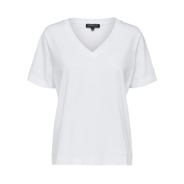 Футболка Selected Standard Short Sleeve V Neck, белый