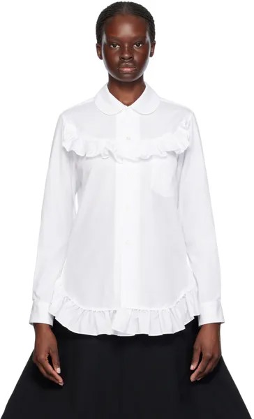 Белая рубашка с рюшами Comme Des Garcons, цвет White