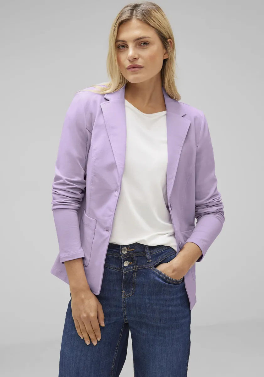 Короткий пиджак STREET ONE в классическом стиле, цвет Soft Pure Lilac