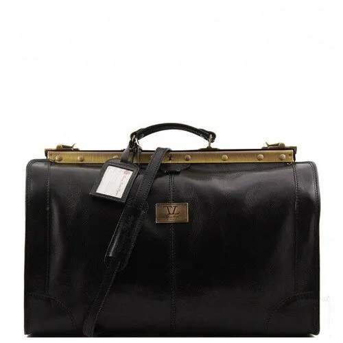 Дорожная сумка саквояж кожаная Tuscany Leather, Madrid TL1023 black, малый размер