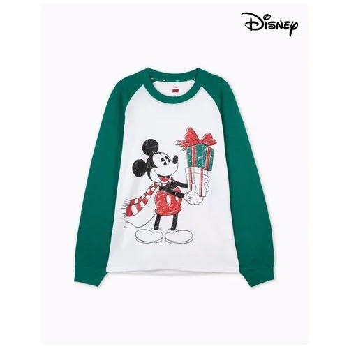 Пижамный лонгслив с новогодним принтом Disney Gloria Jeans
