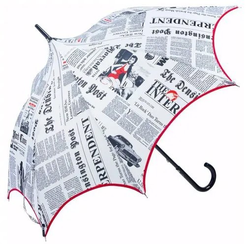 Мини-зонт Guy de Jean, купол 102 см., 8 спиц, для женщин, белый