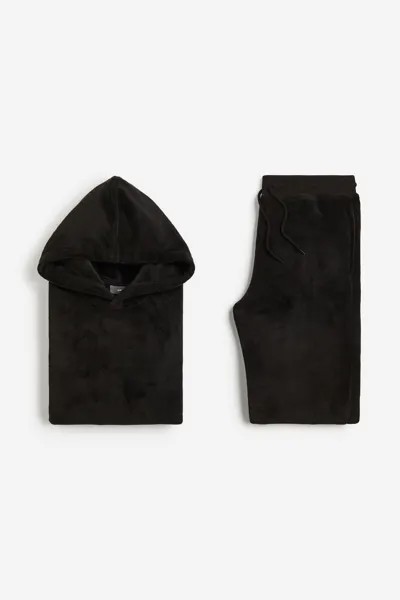 Спортивный костюм H&M Relaxed Fit Fleece Set, черный