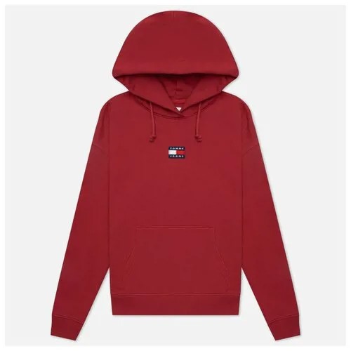 Женская толстовка Tommy Jeans Tommy Center Badge Hoodie красный , Размер XS