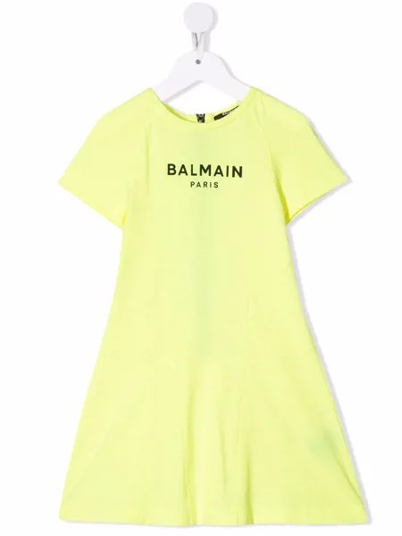 Balmain Kids платье-футболка с логотипом