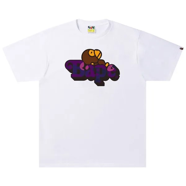 Футболка BAPE Color Camo C Milo On, Белый/Фиолетовый