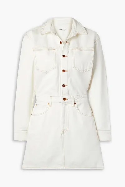 Джинсовое платье-рубашка мини Slvrlake, цвет Off-white