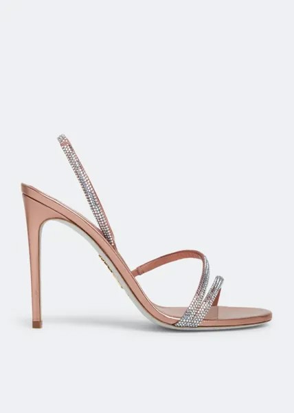 Сандалии RENÉ CAOVILLA Irina crystal sandals, розовый