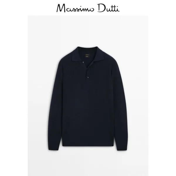 Свитер мужской Special Massimo Dutti с длинными рукавами, темно - синий