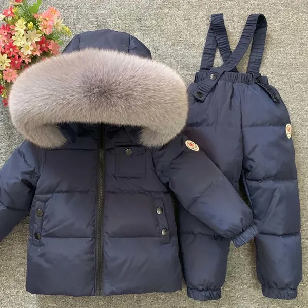 Меховой Костюм с капюшоном, для мальчиков и девочек, зимний, теплый, спортивный костюм, куртка