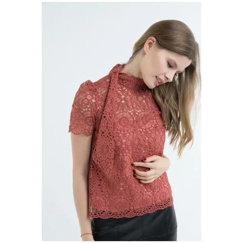 Блузка из кружевного полотна Audrey Right 180897-11163 Красный 44