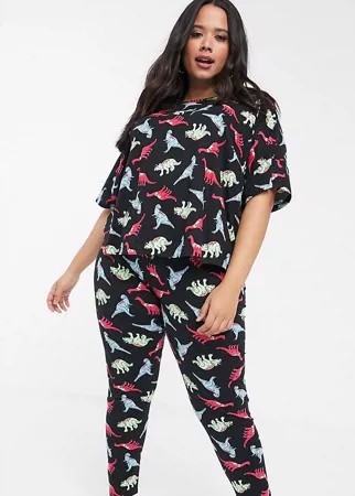 Пижама с футболкой и леггинсами ASOS DESIGN Curve-Мульти