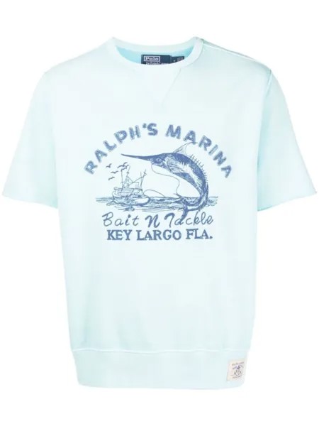 Polo Ralph Lauren футболка с графичным принтом, синий