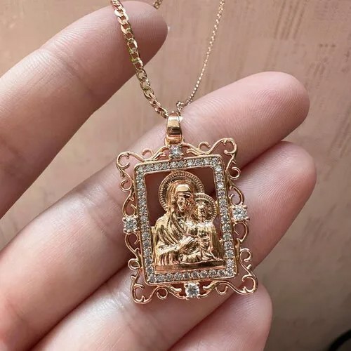 Комплект украшений XUPING JEWELRY, фианит, длина 50 см., золотой