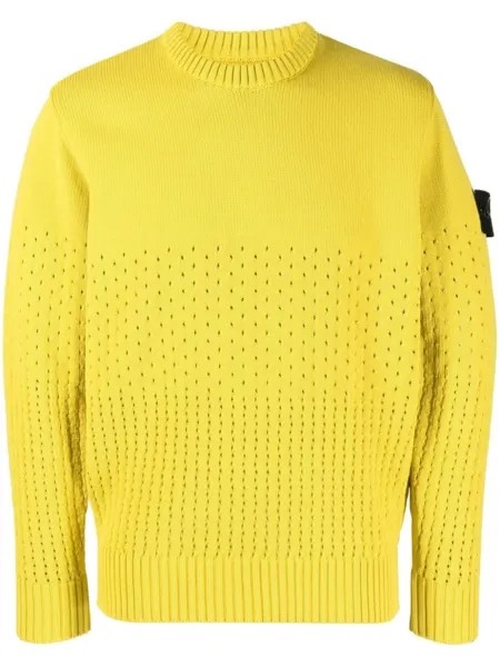 Stone Island perforated-knit jumper, желтый