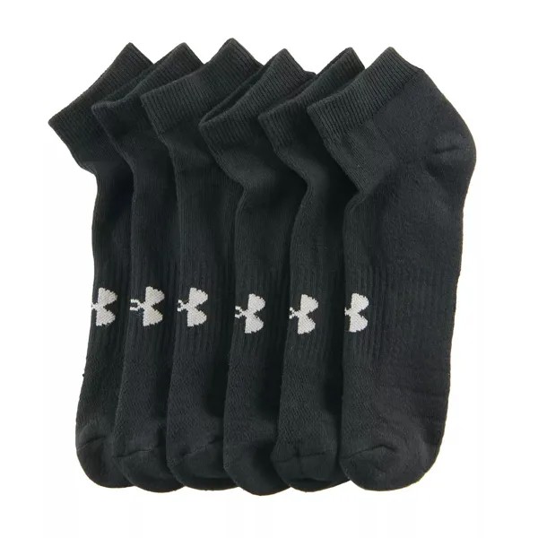 Мужские большие и высокие хлопковые носки с низким вырезом, 6 пар Under Armour, белый