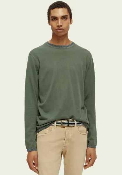 Вязаный свитер CONTRAST-TRIMMED Scotch & Soda, цвет army