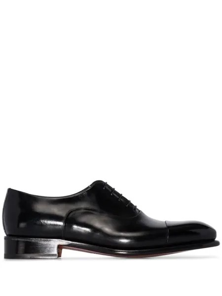 Santoni оксфорды на шнуровке, черный