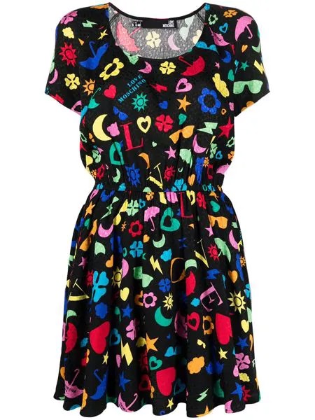 Love Moschino платье из джерси с абстрактным принтом