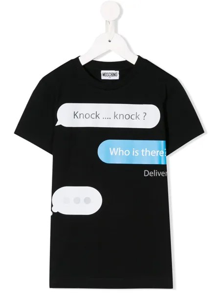 Moschino Kids футболка Knock Knock