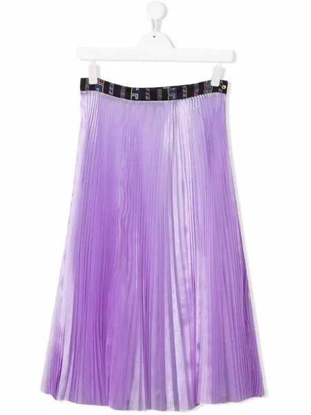 Versace Kids плиссированная юбка с логотипом